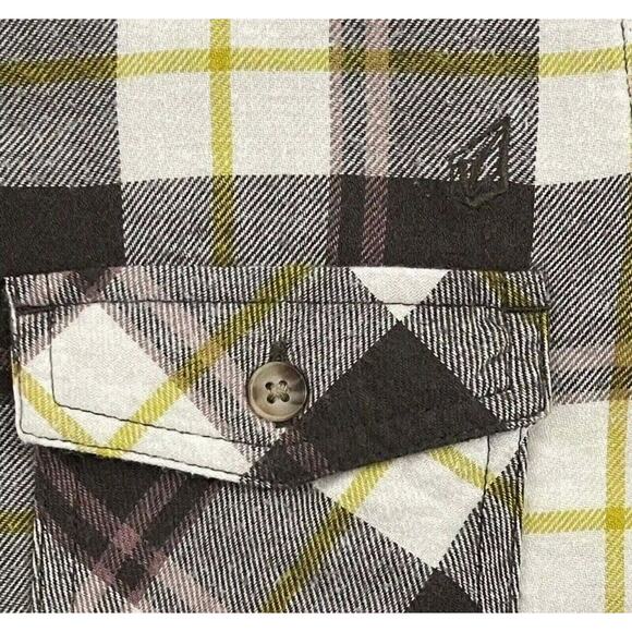 Volcom Flannel Shirt Girls Size 8/10 Espresso Plaid  Getting Rad Button Up NEW - Picture 11 of 16